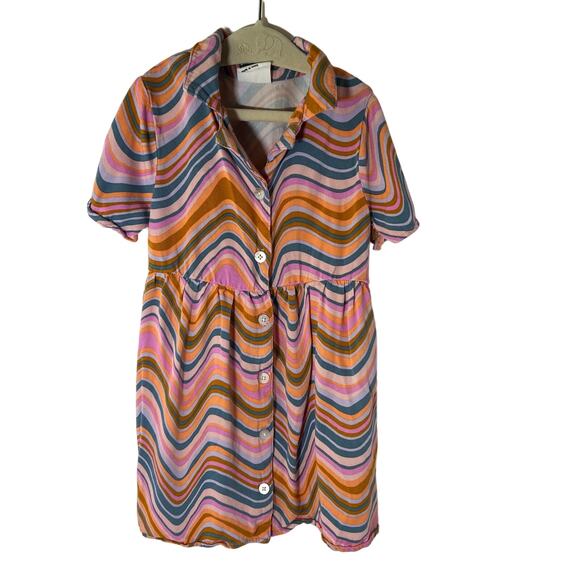 Cotton On Kids Soft Twill Button-Down Retro Collared Dress 4 - Picture 1 of 4